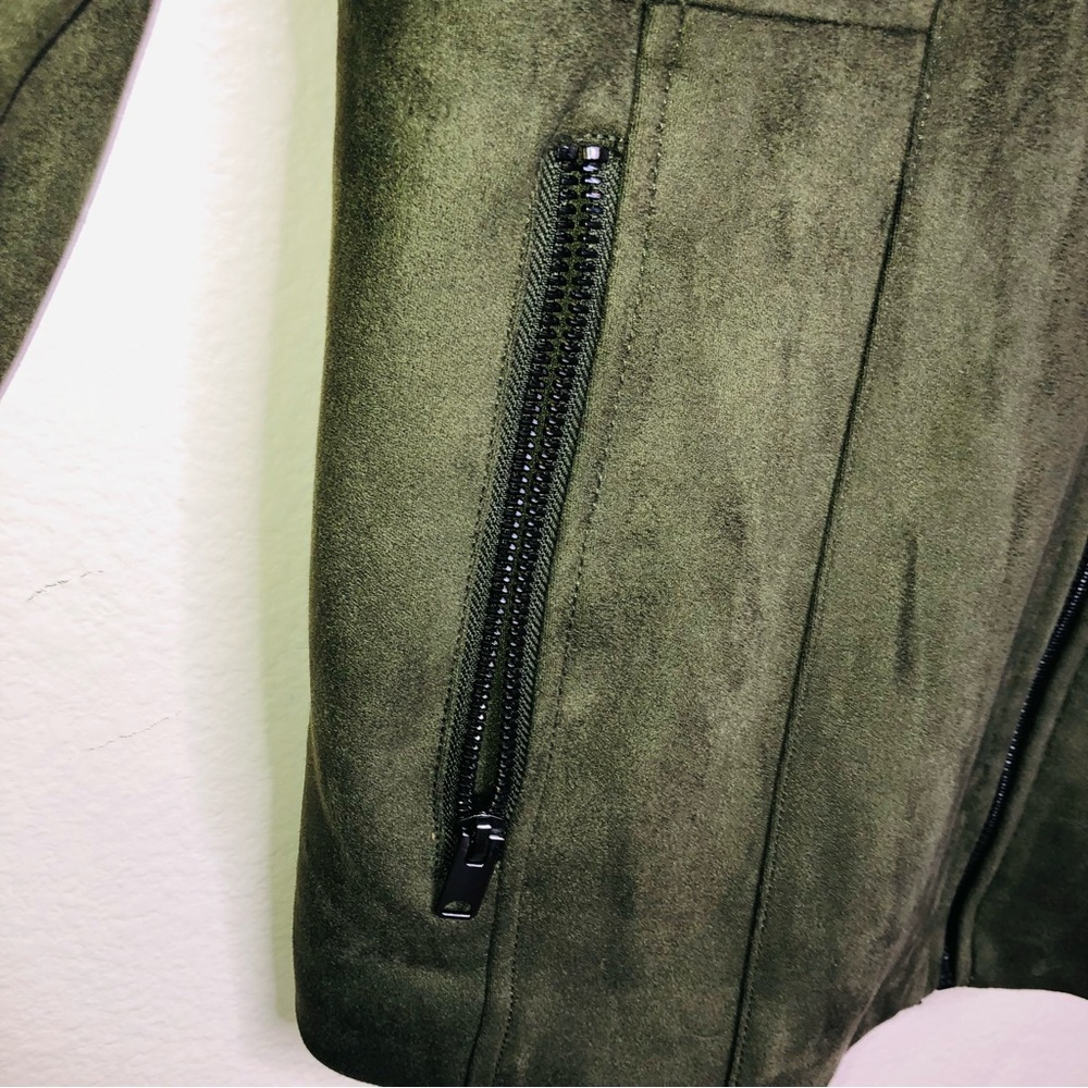 NWT Marc New York Olive Suede Front Zip Jacket, Size M - Picture 3 of 7